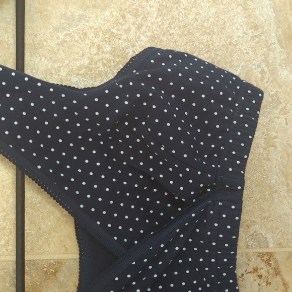 Medium Navy Blue White Polka Dot Cakye Nursing Bra Breastfeeding Pumping - Picture 2 of 7